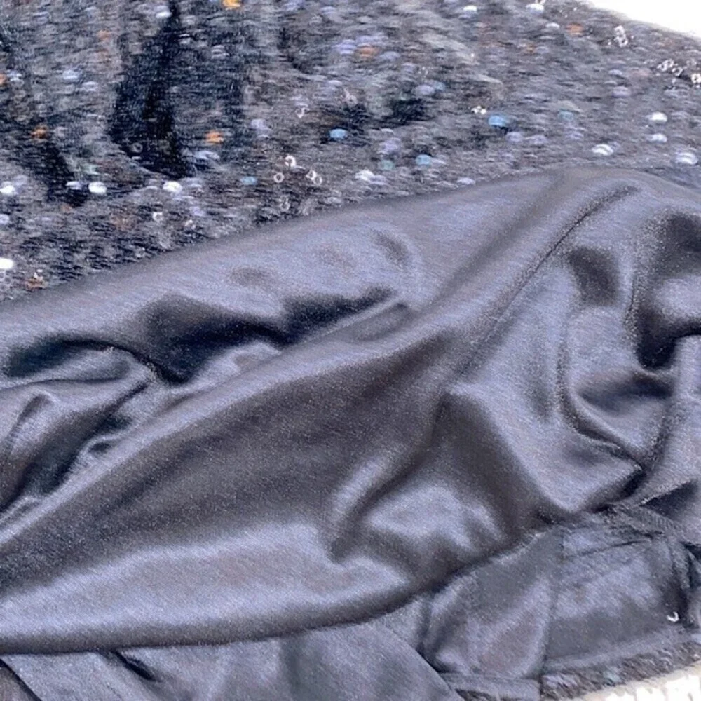 Alfred Angelo size 6 black strapless sequin dress
